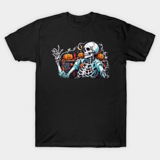 half skeleton Helloween T-Shirt